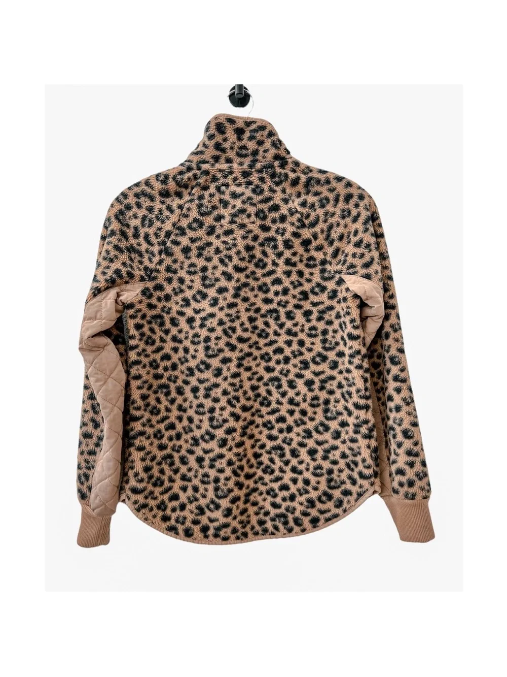 Abercrombie & Fitch Leopard Print Cozy Fleece Pullover - Taupe & Black